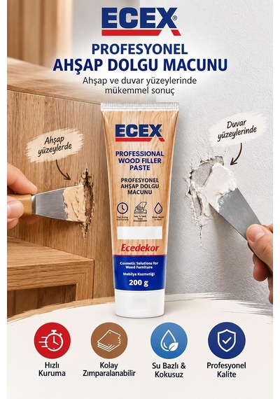 Ahşap Dolgu Ve Tamir Macunu 200 Gr Tüp Maun Diğer