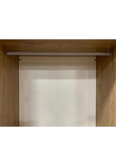 Dolap Askı Borusu Gri+2 Flanş Tüm Ölçüler Tüm Markalara Uyumlu 23cm