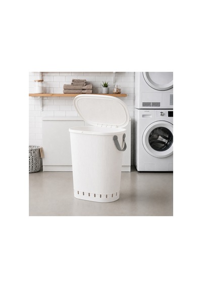 3 Lü Çamaşır & Dolap Düzen Seti 65 L Çamaşır Sepeti 2 Li Köşe Düzenleyici Beyaz - 914121475 Beyaz
