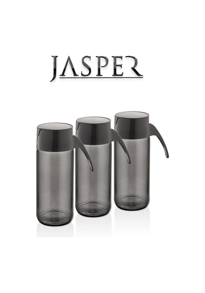 Jasper Jpr-0124 2'li Cam Yağdanlık 500 Ml Yağ Sirke Sürahisi Antrasit