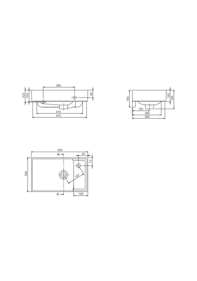 Turkuaz Seramik Cerastyle Sharp Mini 50 x 30 CM Lavabo