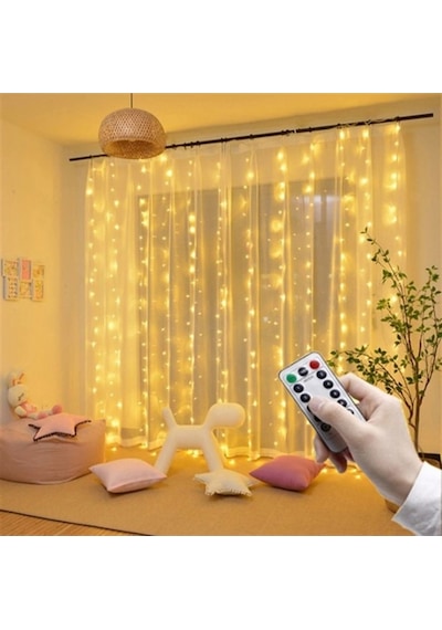 8 Modlu 3 Mt X 3 Mt Perde Led 10 Sarkıtlı Usb Li 3 Metre