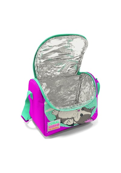 Coral High Kids Su Yeşili Pembe Kedi Desenli Thermo Beslenme Çantası11707
