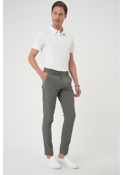Efor Slim Fit Yan Cepli Düz Esnek Casual Su Yeşili Pantolon P 1144 Su Yeşili