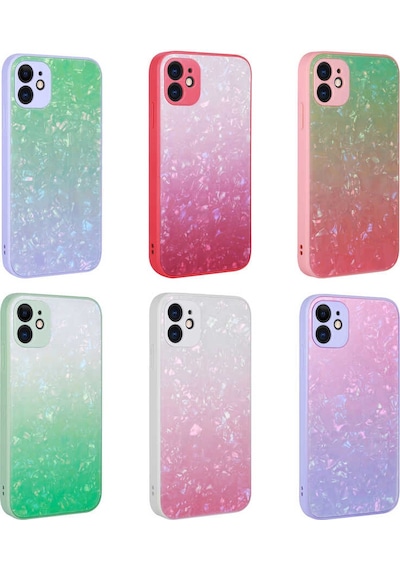 Apple Uyumlu iPhone 11 Uyumlu Renk Geçişli Mermer Desenli Sert Silikon Tchs Granit Kılıf-no1 NO1 -