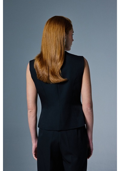 Sateen Sofia Yelek - Siyah-137056 Siyah