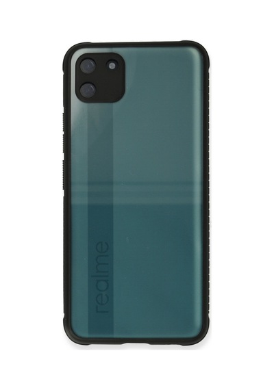 Realme C11 Uyumlu Kılıf Miami Şeffaf Silikon - Siyah