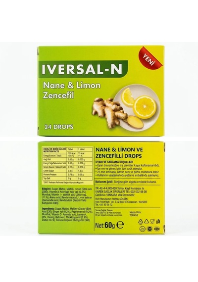 Iversal N Nane Limon Zencefilli Pastil 60 G 24'lü Kutu