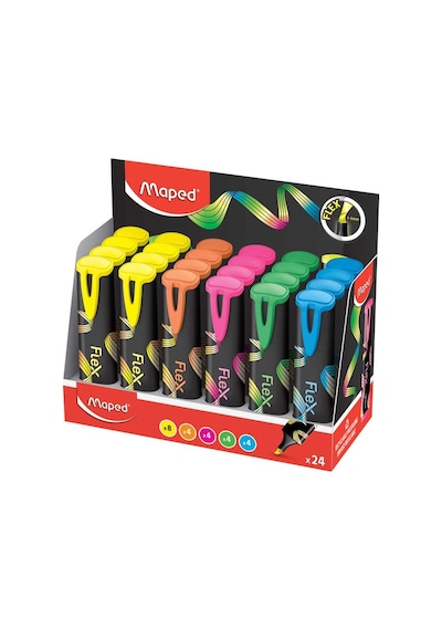 Maped Fosforlu Kalem Flex Farklı Renklerde-dısplay 740302 Çok Renkli