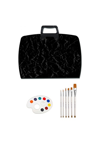 Proje Çantası 38x55 Cm Resim Çantası Keep Smile Fırça Seti 6'lı Godeli Resim Paleti Mimarlık Seti