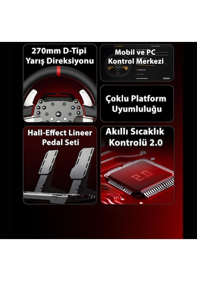 Pxn V10 Ultra Direct Drive Yarış Direksiyon Seti - 3.2nm Servo Motor - Pc, Ps4, Xbox Uyumlu