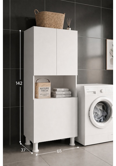 Teta Home Kirli Çamaşır Sepetli Banyo Kiler Çok Amaçlı Dolap Beyaz Teta Home Kirli Çamaşır Sepetli Banyo Kiler Çok Amaçlı Dolap Beyaz