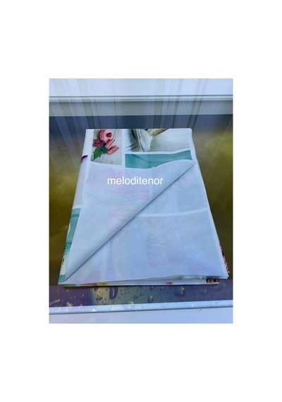 Elyaf Astarlı Makaron Bisküvi Desen Kaymaz Silinebilir Pvc Muşamba Masa Örtüsü Çok Renkli