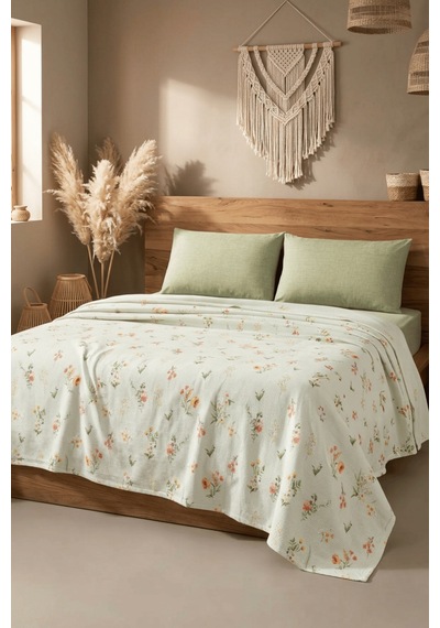 La Notte Flower Garden Çift Kişilik 4 Parça Pike Takımı 210x230 + 160x200 + 2/50x70 Cm Çok Renkli