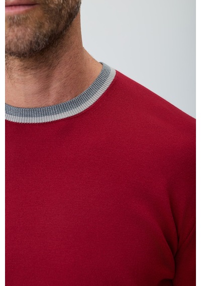 Morven Erkek Bordo Modal Bisiklet Yaka Triko Kazak 27kc017004750 Bordo