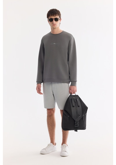 Avva Erkek Antrasit Bisiklet Yaka Pamuklu Kolay Ütülenen Bi-stretch Regular Fit Sweatshirt A61y1205