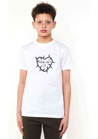 Tshirthane Stanger Things Friends Don'T Lie Heart Baskılı Unisex Çocuk Beya