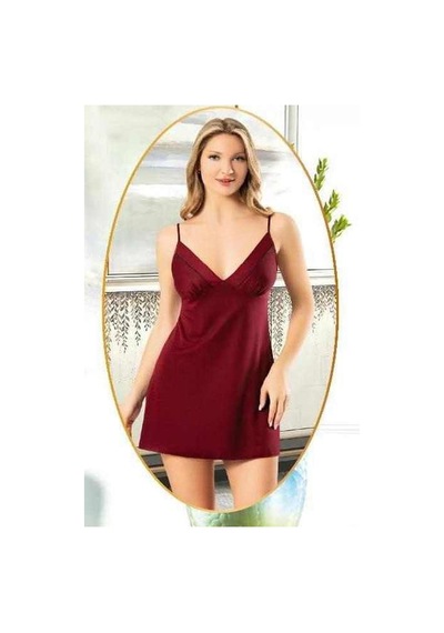 Xses 5025 Kadın Bordo Penye 4'lü Şortlu Sabahlık Gecelik Takım Bordo