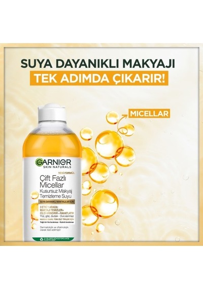 Garnier Çift Fazlı Micellar Kusursuz Makyaj Temizleme Suyu 2 x 400 ML
