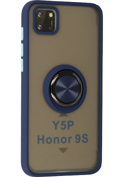 Cosmotex Newface Huawei Y5p Kılıf Montreal Yüzüklü Silikon Kapak - Lacivert