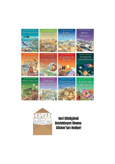 İlk Bilim Kütüphanem 12 Kitaplık Set + Okuma Sticker'ları