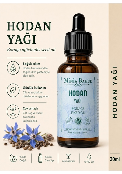 Minia Bahçe Bitki Ve Sanat Atölyesi Hodan Yağı Soğuk Sıkım Sabit Yağ 30 ML