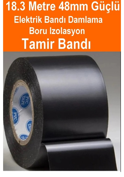 18,3 Metre Siyah Geniş Elektrik Bandı Damlama Boru Tamir Izolasyon Bantı