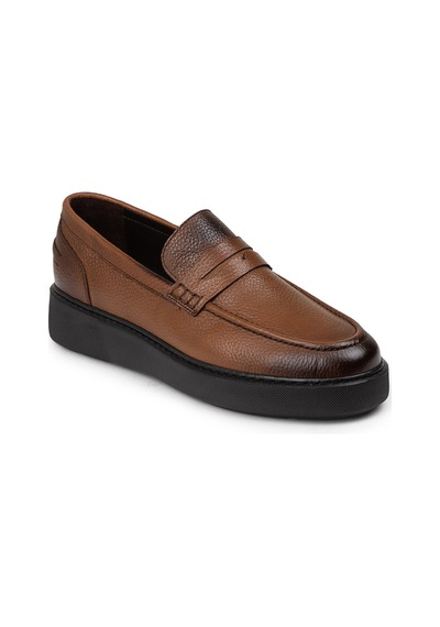 Deery Erkek Hakiki Deri Taba Rengi Loafer Ayakkabı - 01964mtbae04 Taba