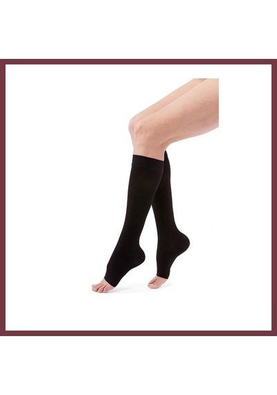 Storeşahin Duomed Dizaltı Kompresyon Çorabı - Ccl2 - Burnu Açık - Siyah - Xl Shn0720
