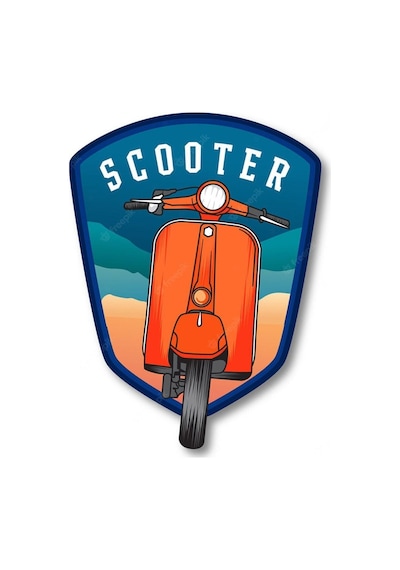Scooter Vespa Oto Sticker, Motorsiklet, Laptop, Kask, Araba Sticker 14x11 Cm