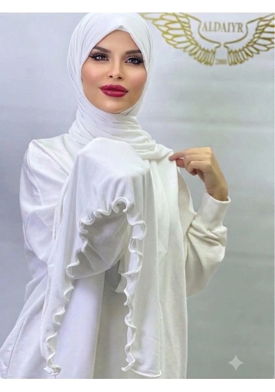 Aldaıyr Tesettür Sandy Şal İpli Krem001