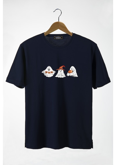 Unisex Lacivert Önü Cadılar Bayramı Baskılı Bisiklet Yaka Oversize Pamuklu T-shirt Lacivert Unisex Lacivert Önü Cadılar Bayramı Baskılı Bisiklet Yaka Oversize Pamuklu T-shirt Lacivert