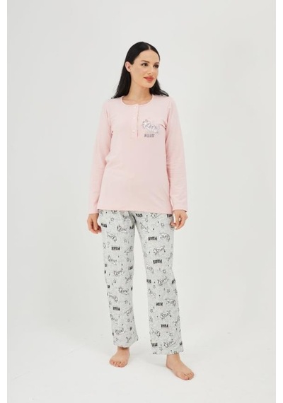 Hf Club 2115 Kadın Uzun Kollu Pijama Takımı