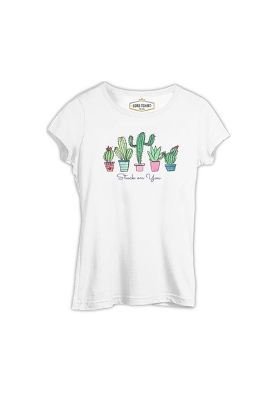 You Get Stuck By A Cactus Beyaz Kadın Tshirt 001