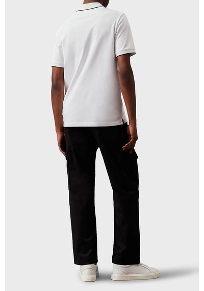 Calvin Klein Erkek Polo Yaka T Shirt K10k112751 Yaf Beyaz Beyaz