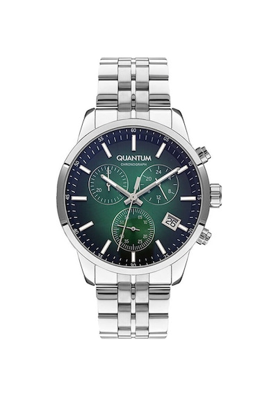 Quantum Pwg1008bs.370 Quartz Çelik Gri Yeşil Kadran Safir 45 Mm Erkek Kol Saati Metalik Gri