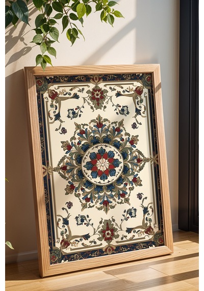Premium Osmanlı Tezhip Sanatı Şemse Motifli Çerçeveli Tablo - Lüks Ramazan Özel Seri Duvar Dekoru Kayın Premium Osmanlı Tezhip Sanatı Şemse Motifli Çerçeveli Tablo - Lüks Ramazan Özel Seri Duvar Dekoru Kayın