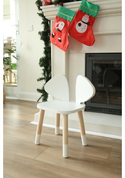 White Mickey Fare Sandalye (Çocuklar için Yaz-Sil Montessori Aktivite ve Etkinlik Sandalyesi)