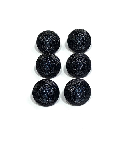 Siyah Aslan / Trençkot Ve Ceket Düğmesi / 2,5 Cm / 6'lı Set / Asl01