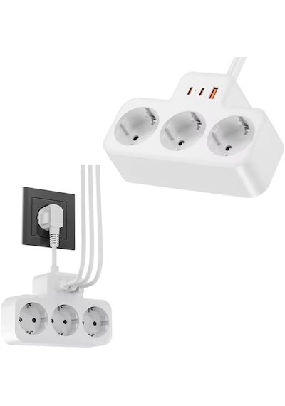 Yüksek Voltaj Korumalı Priz, Duvar Tipi Kısa Kablolu Priz Çoğaltıcı, 3x Soket, 2x Type-c, 1x Usb, 16a, 3680w, 1050 Joule, Çocuk Korumalı, Isıya Dayanıklı Yapı 0.13 M Yüksek Voltaj Korumalı Priz, Duvar Tipi Kısa Kablolu Priz Çoğaltıcı, 3x Soket, 2x Type-c, 1x Usb, 16a, 3680w, 1050 Joule, Çocuk Korumalı, Isıya Dayanıklı Yapı 0.13 M