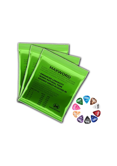 Maxword Gt-classic-3x Kaliteli Klasik Gitar Teli 3 Takım Set 10 Pena Hediye