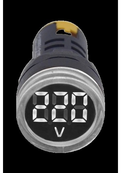 Gwest 24v-550v Voltmetreli Beyaz Şeffaf Sinyal Lambası 220v Göstergeli 22mm