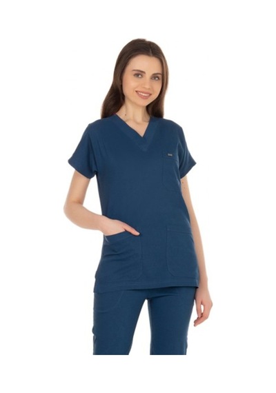 Unisex Likralı İndigo Doktor / Hemşire Forması