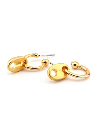 Düğme Uçlu Mat Sari Gold Ton Halka Kadin Küpe Ex047 Altın