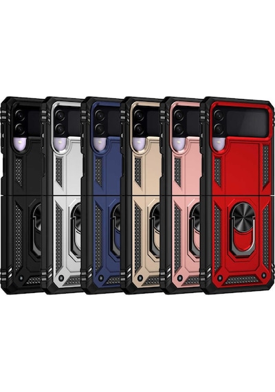 Samsung Uyumlu Galaxy Z Flip 3 Kılıf Zore Vega Kapak-Siyah