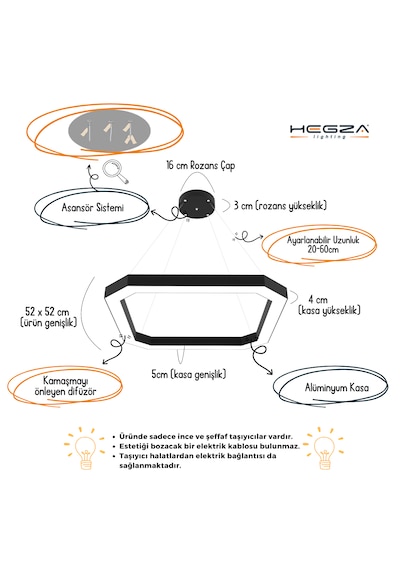 Bagel Gri Kasa, Sarı Işık Modern Sarkıt Led Avize GRİ RENK