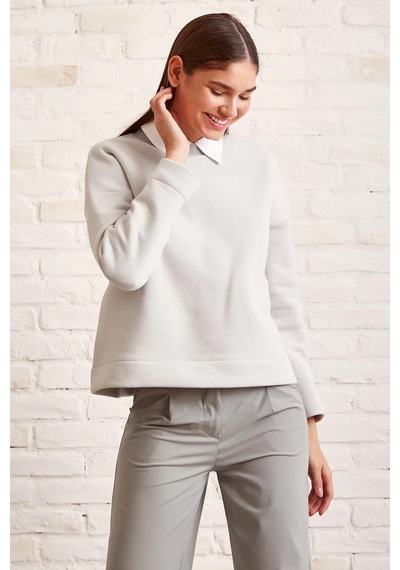 H1 Style Oversize Sweatshirt Pamuklu Mavi