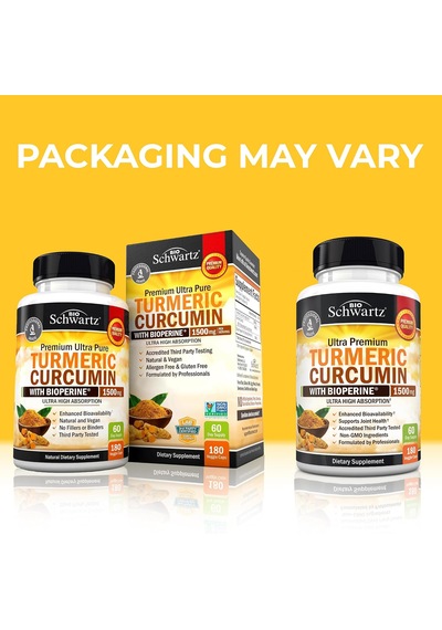 Bioschwartz Turmeric Curcumin With Bio.pe.rine 1500 Mg 180 Kapsül 60 Serving