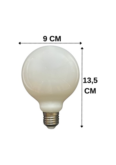 5 Adet Heka 9w 67w 3000k Sarı Işık E27 Duylu Kalın Duy Led Glop G95 Ampul Heka