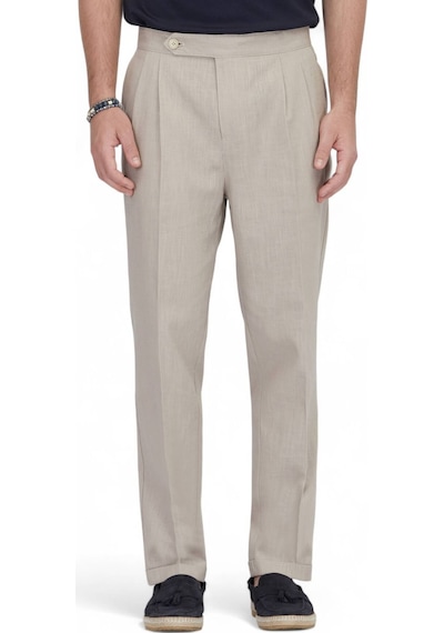 Kip Vizon Dokuma Carrot Fit Casual Pamuk Karışımlı Pantolon Vizon